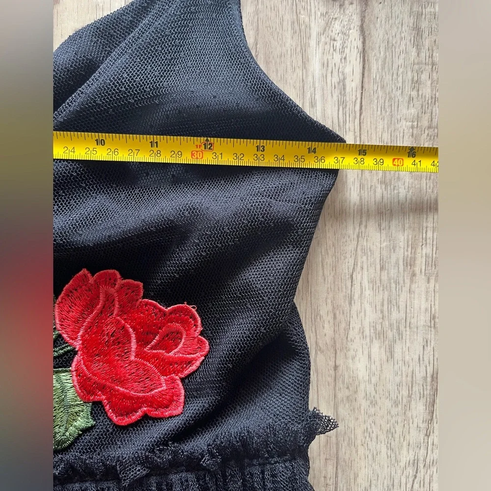 Honey and Rosie Rose Embroidered Long Dress - Picture 12 of 14